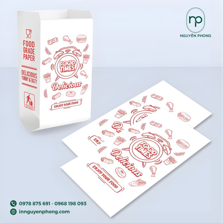 in túi giấy đựng gà rán